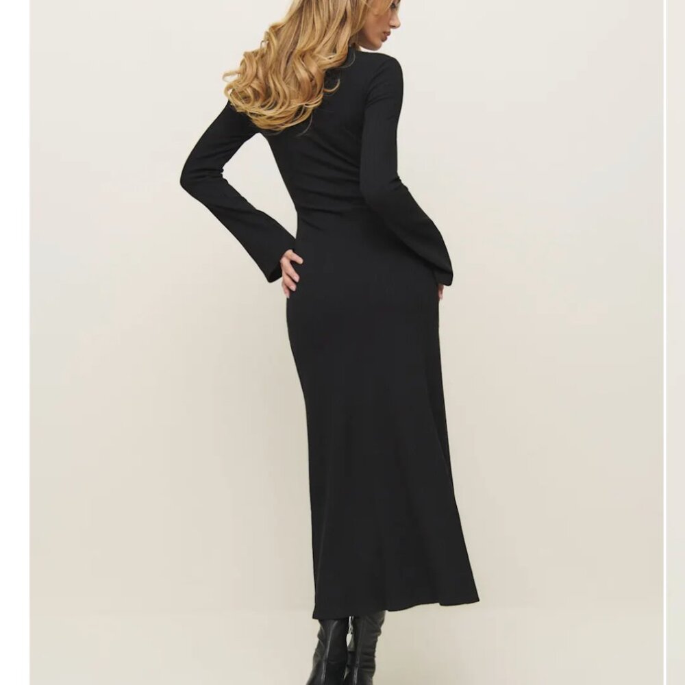 Reformation Hayden Knit Dress Black - Size XS - Picture 2 of 4